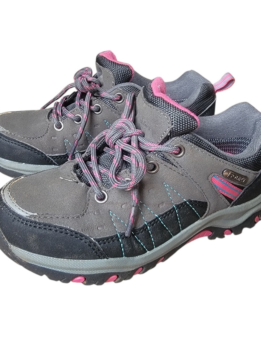 Mountain Warehouse Kids Girls Stampede Waterproof Hiking Shoes Grey Pink US Sz 2